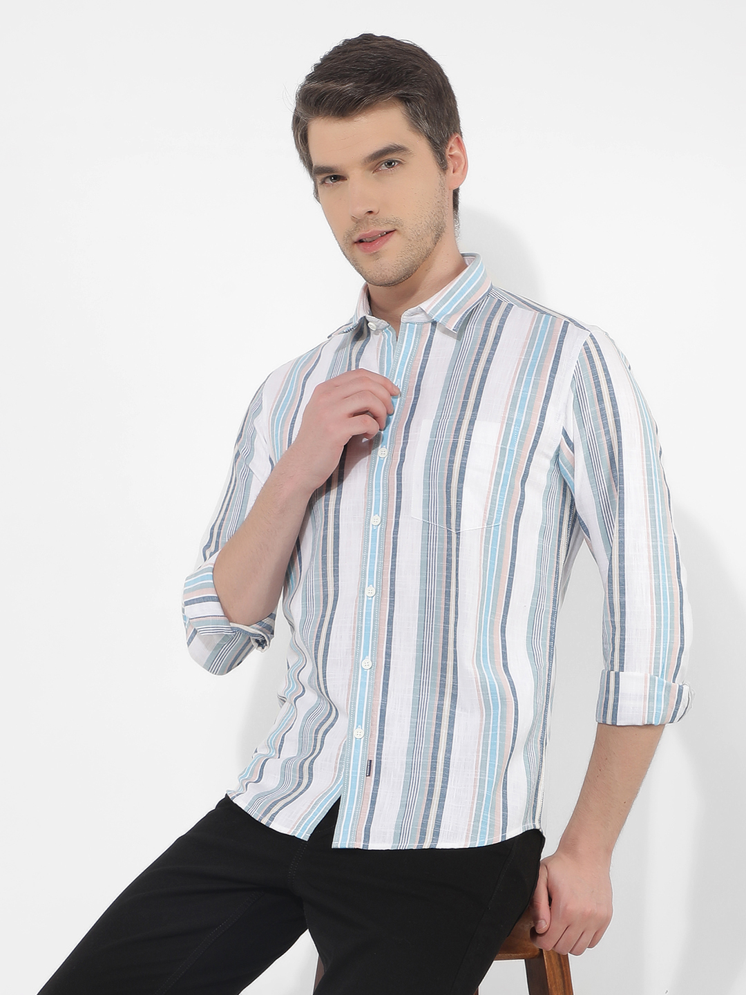 Numero Uno Men Striped Multicolor Shirt